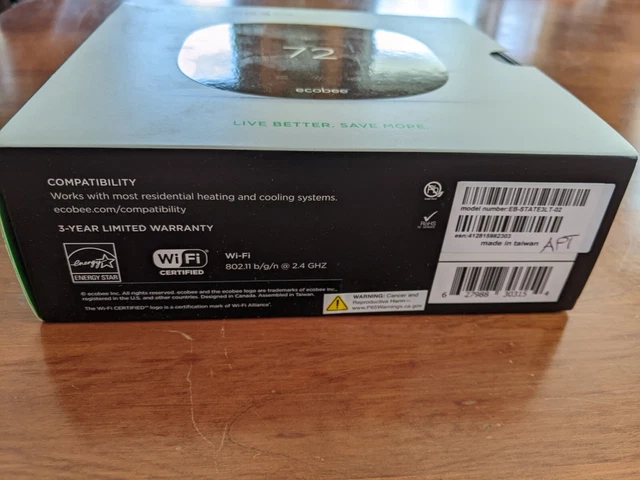 Ecobee EB-STATE3LTP-02 Smart Thermostat - Black