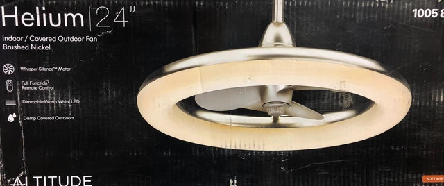Altitude Helium 24 in. LED Indoor/Outdoor Brushed Nickel Ceiling Fan with Light