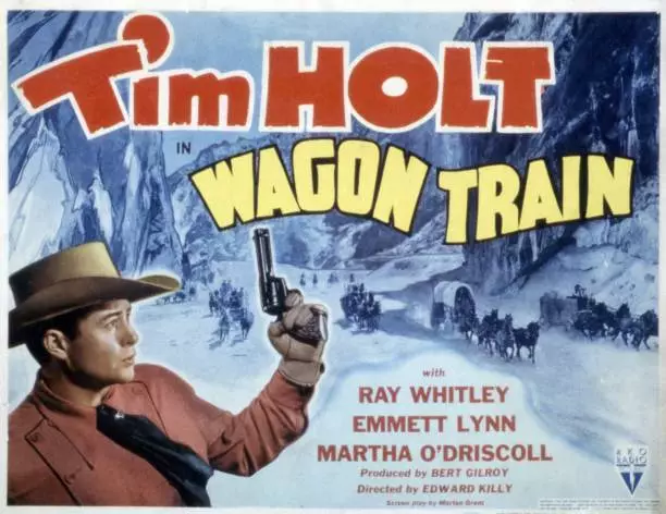 Wagon Train poster Tim Holt 1940 Old Movie Photo