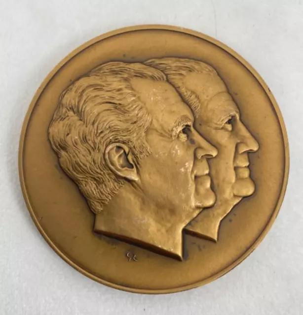 President Nixon Agnew Large Solid Bronze Inauguration Coin FRANKLIN MINT 1973