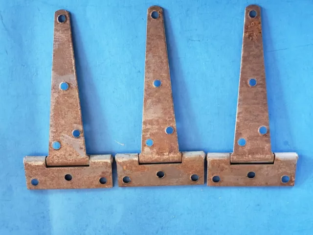 Vintage Barn Door T Strap Hinges 7 1/4" Long 3" Barrel for a Shed/Gate Set of 3 4