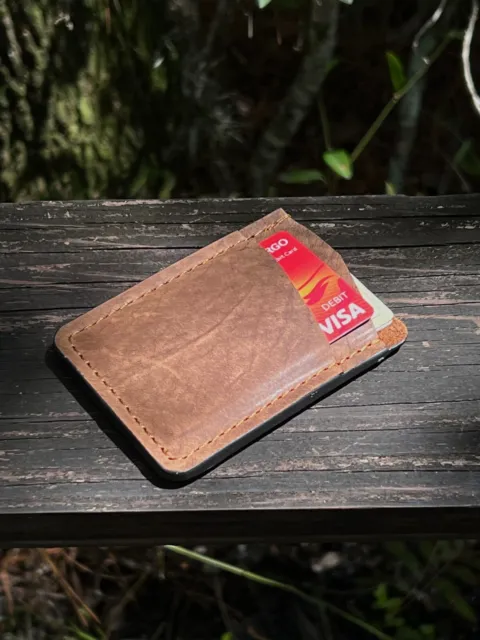 Minimalist Credit Card Holder Hunter Leather Front Pocket Men Wallet Slim Rugged