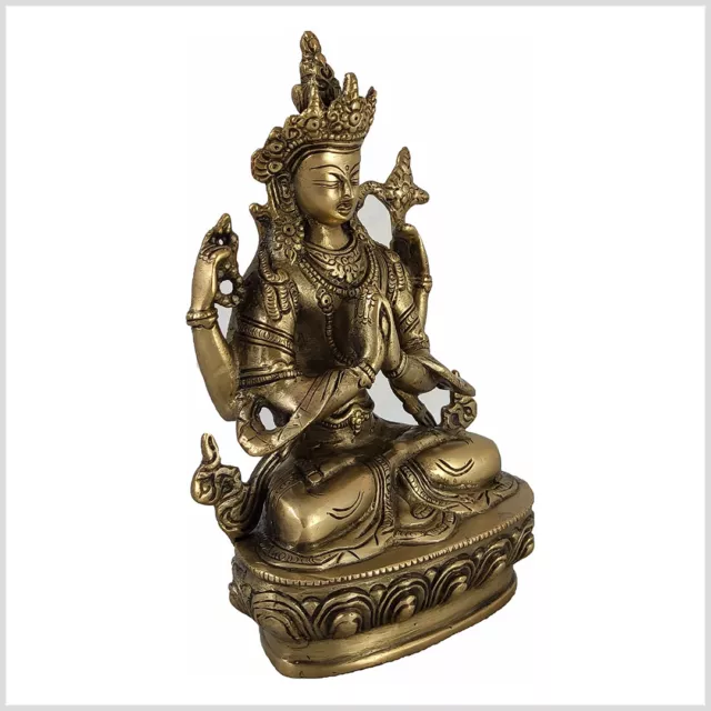 Avalokiteshvara Chenrezig 22cm 2KG Messing Gold Nepal Chen Rezig Tara Buddha 3