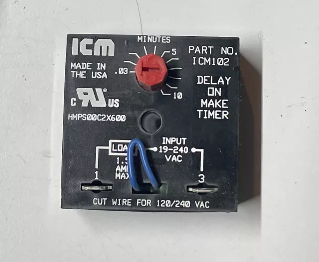 ICM Controls ICM102 Delay-on-Make Timer Time Delay Relay