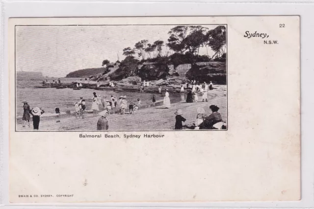 VINTAGE POSTCARD EARLY NSW  BALMORAL AND BONDI BEACH  NSW 1900s