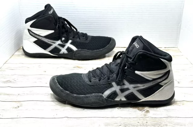 Asics Matflex 6 Wrestling Shoes Black/Silver/White Men's Size 8.5 US (1081A021)