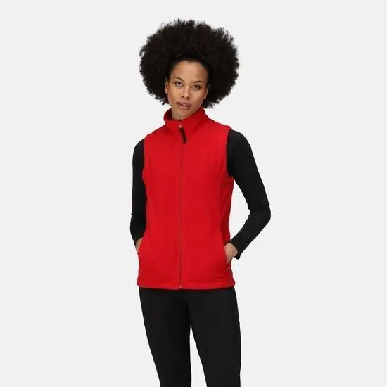 Regatta Women's Red Micro Fleece zipped pockets Shaped fit Body warmer #TRA802