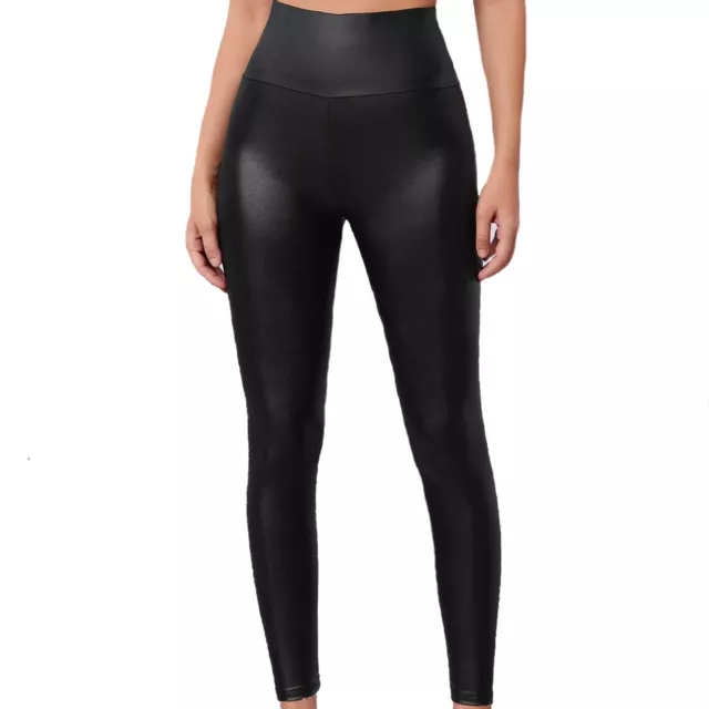 Leggings Termici In Tessuto Elasticizzato Simil Pelle Interno In Caldo Cotone