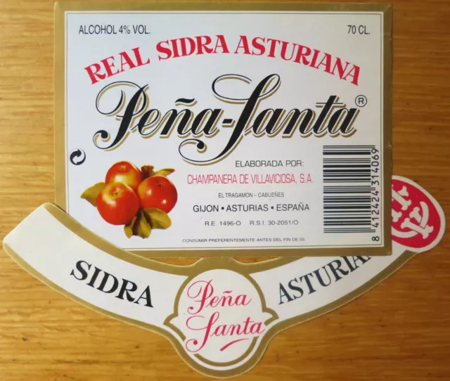 Etiquetas vinos REAL SIDRA  ASTURIANA  PEÑA SANTA  Asturias ESPAÑA  Labels wine