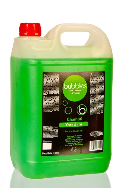 Champú Yorkshire con aloe vera 5L perro mascota piel grasa (10,99 EUR/l)