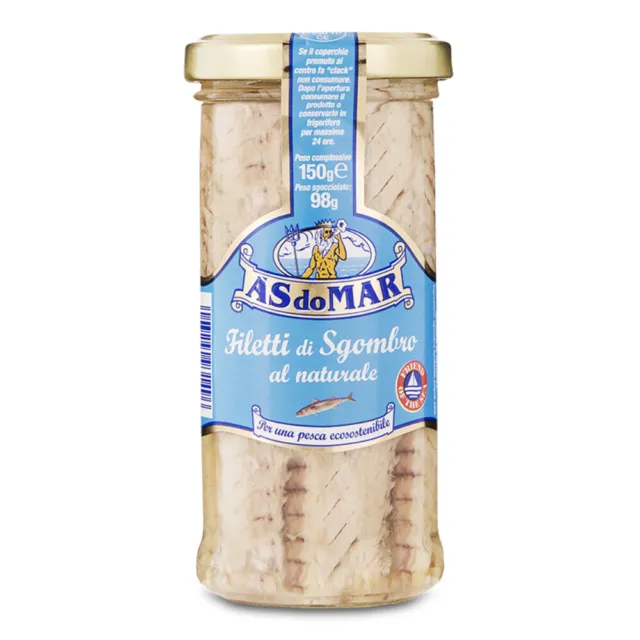 12 Confezioni Asdomar Filetti di Sgombro al Naturale 150 g