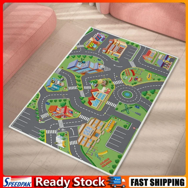 Kids Cartoon Carpet Rectangular Crawling Rug for Playroom Bedroom (60*90cm A) Ho