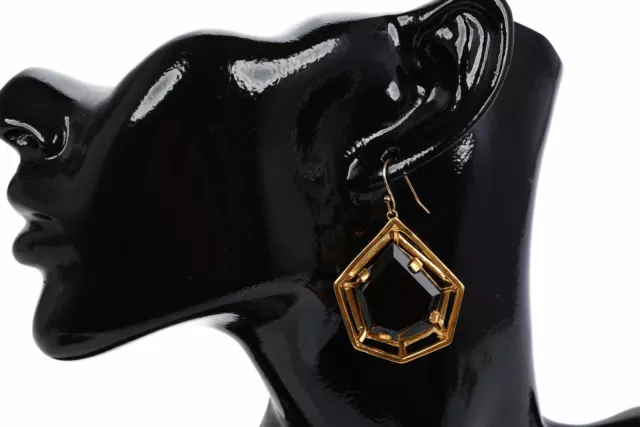 Alexis Bittar 283678 Women's Geometric Gold Tone w/Stone Earrings 1.5"