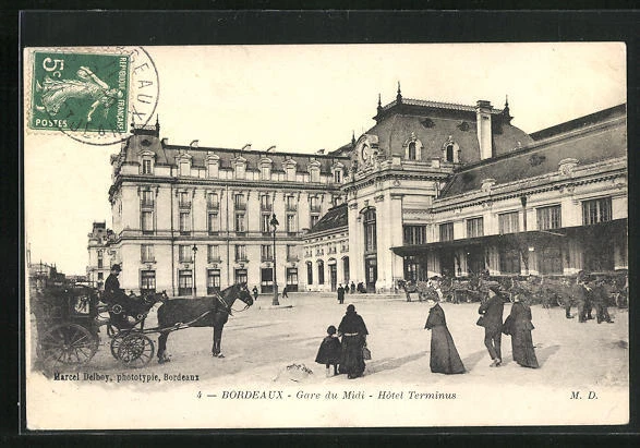 CPA Bordeaux, Gare du Midi, Hôtel Terminus