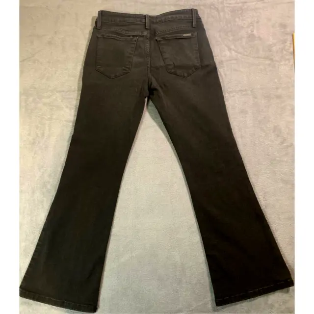 Joe's Jeans Flawless The Olivia Mid Rise Cropped Flare Jeans Black Size 26