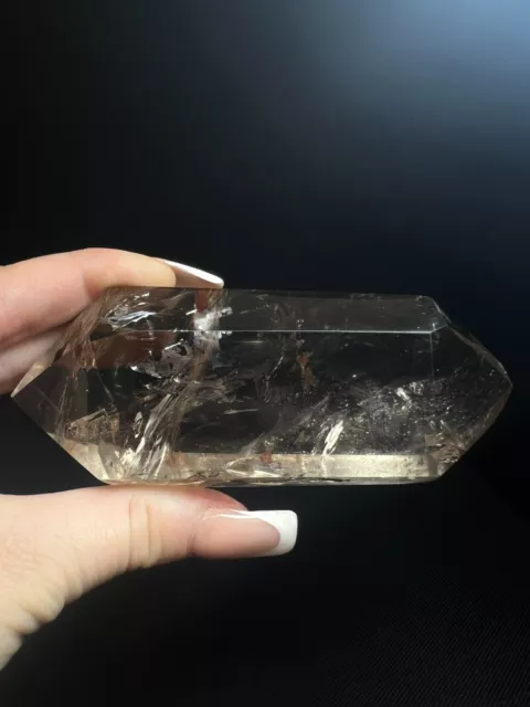 Double Terminated Smoky Quartz Point With Hematite Inclusions- Home Décor