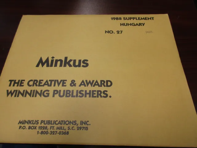 "Minku" Stamp Album  1988  Supplement  Hungary    W/Free Shp.