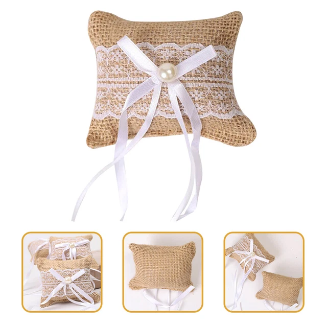 2 Pcs Wedding Gifts Ring Holder Jewelry Bearer Cushion Ring Bracket Pearl