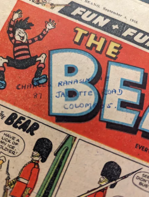 Beano Comic No 738, September 8th 1956, Biffo the Bear, FREE UK POSTAGE 3