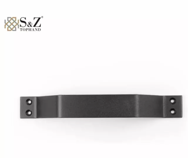 9" Sliding Barn Door Handle, Black Gate Pull Handle Set Interior & Exterior 3