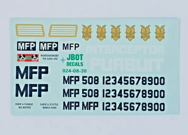 Jbot Decals Ranger RARE OOP JBOT 1/24 Mad Max Ford Falcon Decals £21.50 - PicClick UK