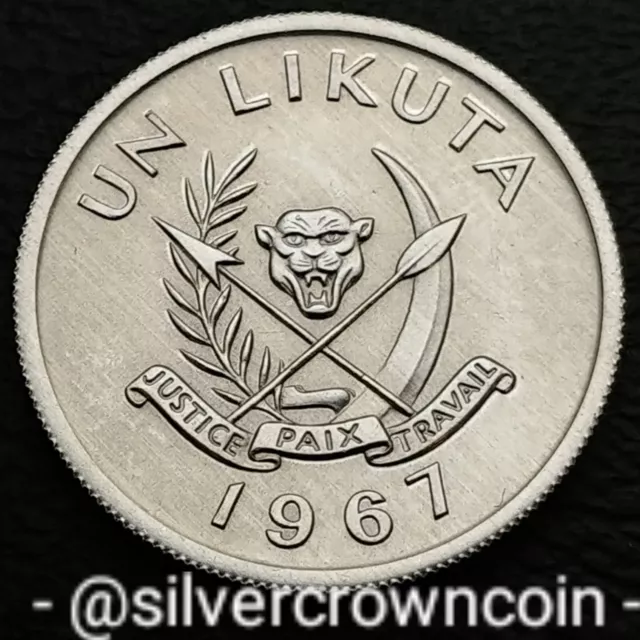 Congo Dem. Rep. 1 Likuta 1967. KM#8. One Dollar coin. One Year Issue.