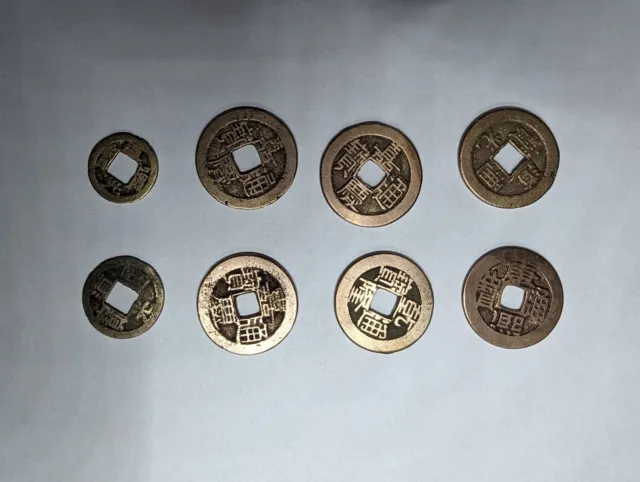8 alte Cash Münzen Konvolut China