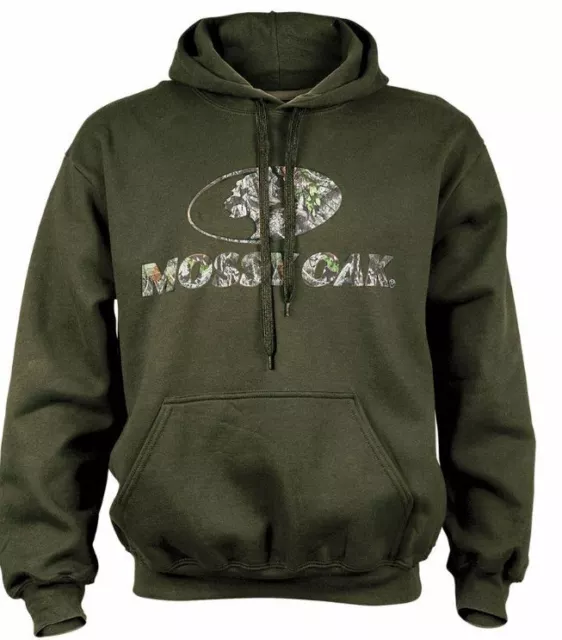 New Mens 2XL XL LG Mossy Oak Military Green Hoodie Camo Hooded Sweatshirt Fleece
