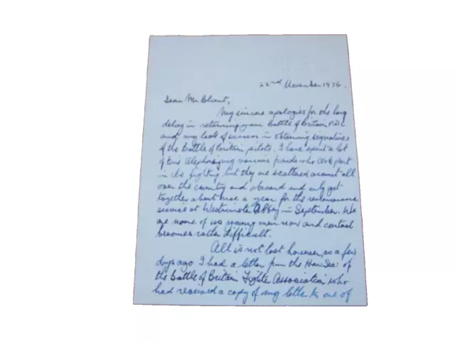 Einzigartig - Fluglieutenant Edward H Lanser Signierter Interessanter Brief