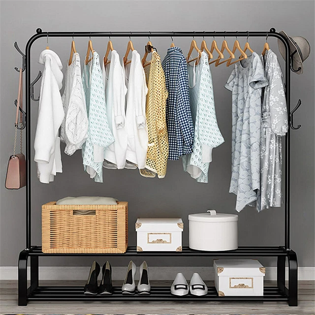 RELLA APPENDIABITI ATTACCAPANNI in Metallo, Stand Vestiti con Rotelle, Nero  EUR 50,95 - PicClick IT