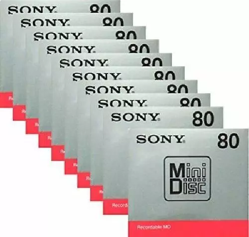 Sony Md Vuoto Minidisc 80 Minuti Registrabile Md MDW80T 10 Dischi Set