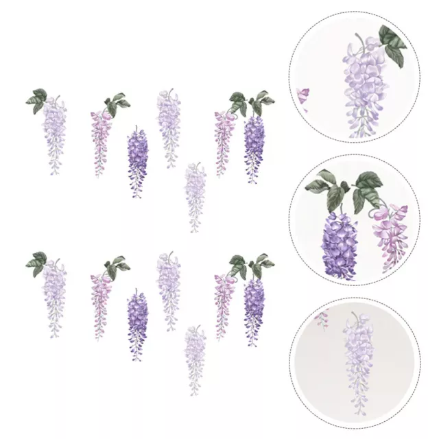 2pcs Wisteria Flower Wall Stickers Floral Home Decor-SC 2