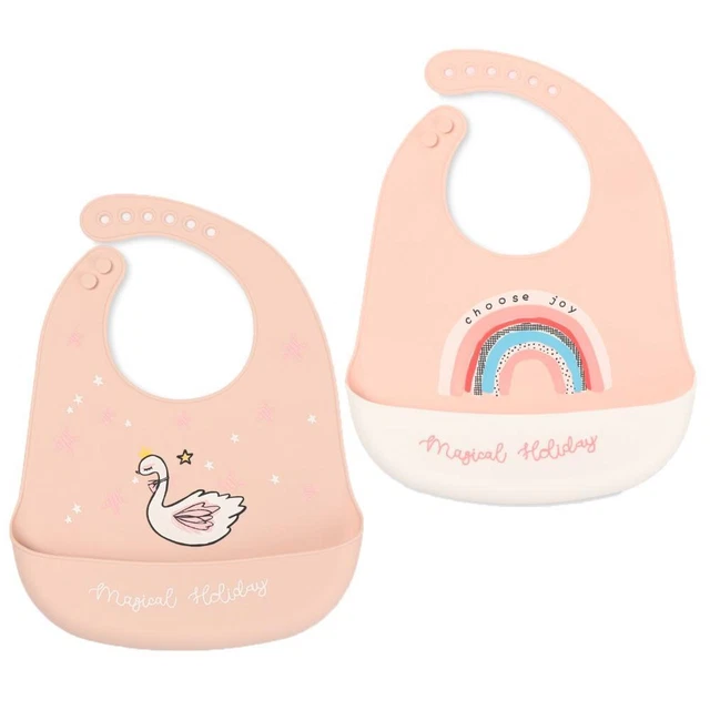 Delantal impermeable para almuerzo bebé baberos de silicona para alimentación selección de bolsillo de arroz para niños