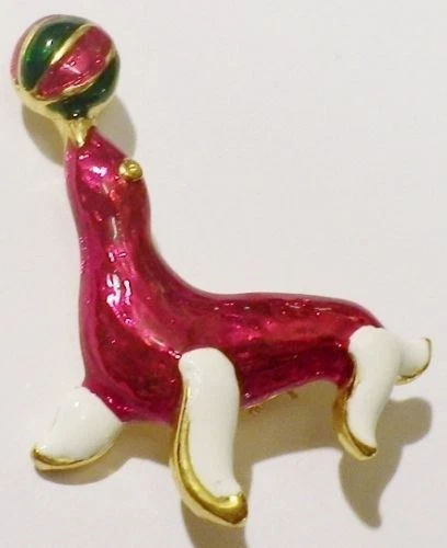 Broche Rétro Otarie - Bijou Vintage - Occasion - Marque Générique