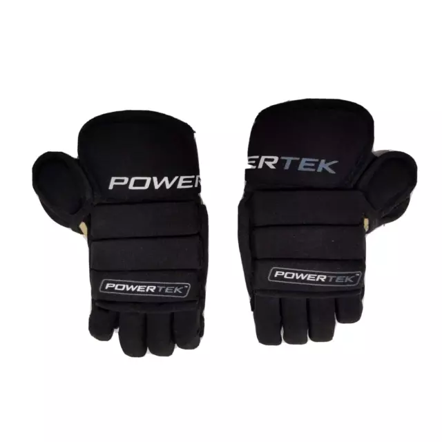 Powertek Youth Hockey Gloves L/XL Black Protective Glove for Sports