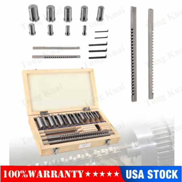 18* HSS Keyway Broach Set Inch Size Broaches Bushings Shim CNC Metalworking Set