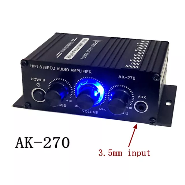 AK270 400W DC12V HiFi Power Amplifier Car Stereo Music Receiver FM Ra-EL