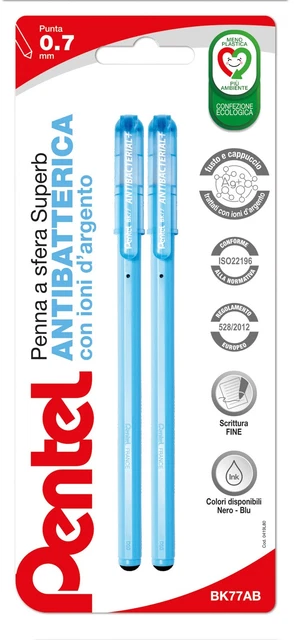 Penna Pentel Superb: nero, 0.7 mm, cf. da 12 pz