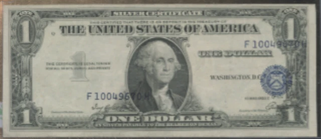 ONE 1935 E 1.00  Note Dollar Silver Certificate BLUE SEAL ERROR rare F10049670H
