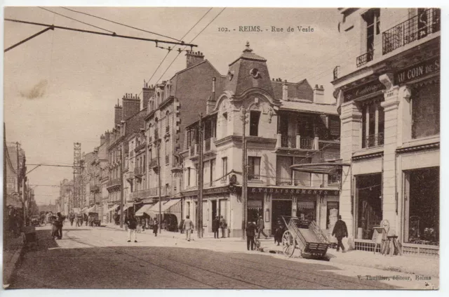 REIMS - Marne - CPA 51 - the streets - rue de Vesle store Goulet Turpin