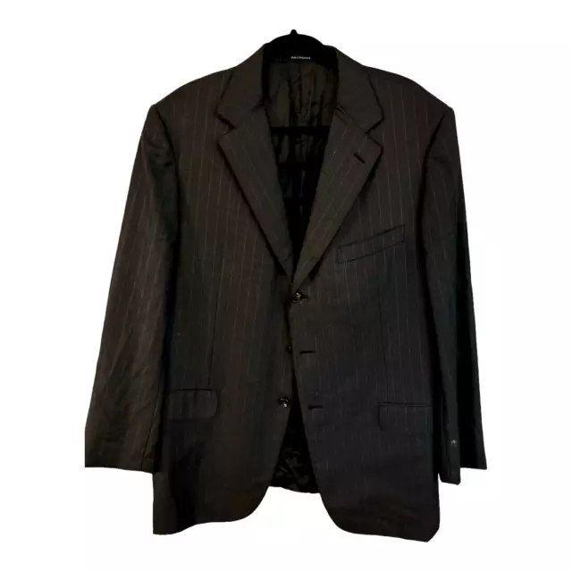 ERMENEGILDO ZEGNA Charcoal Gray stripe  Wool Suit JACKET, Sz 48R (US) 2
