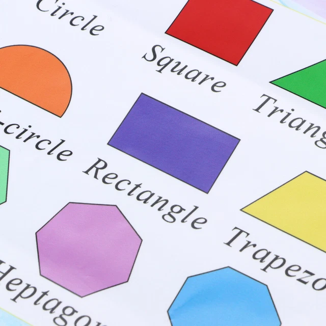 CHILDREN WALL CHART 2D and 3D Shapes Chart Learning Poster for Home ...