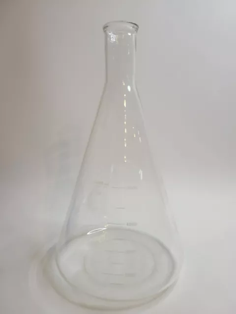 Corning Pyrex 4980-6000mL Erlenmeyer Flask Narrow Mouth Heavy Rim Graduated READ