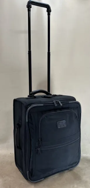 Rare Tumi Made In USA Black Compact 17” Upright Rolling Carry On Suitcase
