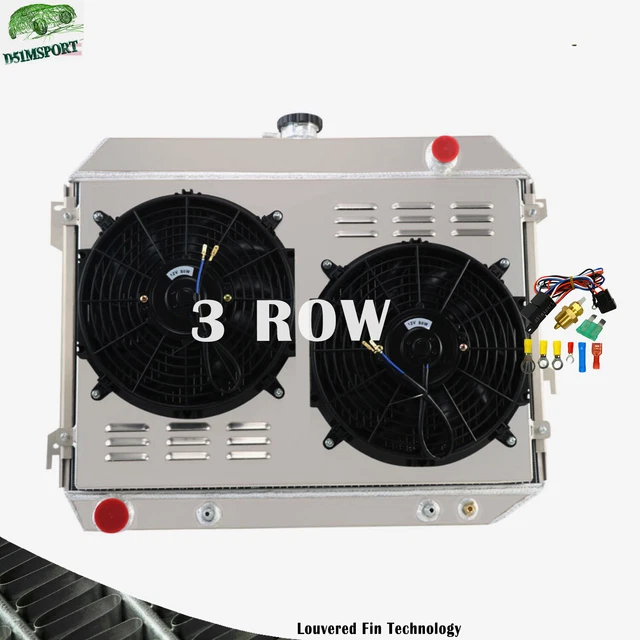 3 ROW RADIATOR+SHROUD Fan+Relay For Dodge Challenger Charger V8