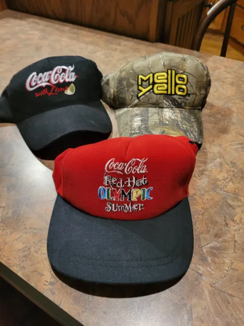 Vintage Coca-Cola Mello Yello Realtree Olympics Adjustable Hat Caps