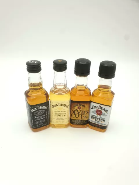 Whiskey Miniaturen "Jack Daniels &Jim Beam" Mini Set 4 x 50ml Geschenk Set