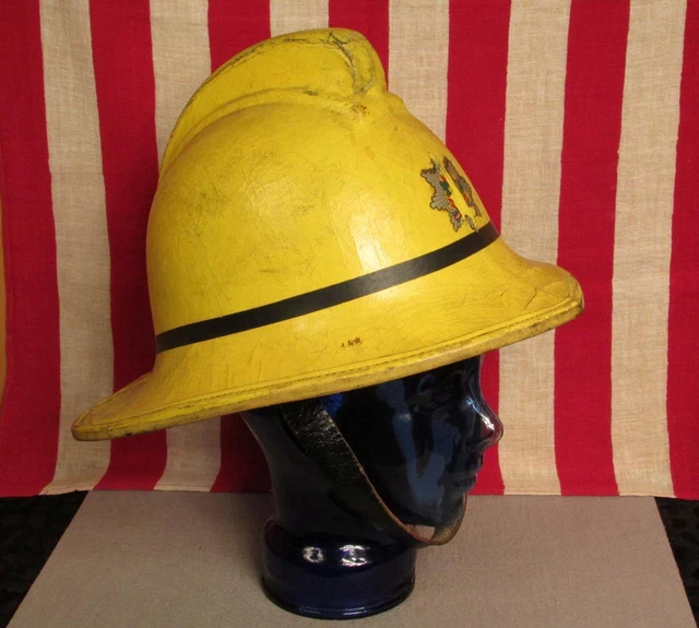 VINTAGE BRITISH FIREFIGHTERS Helmet Cork Nottinghamshire Fire Brigade