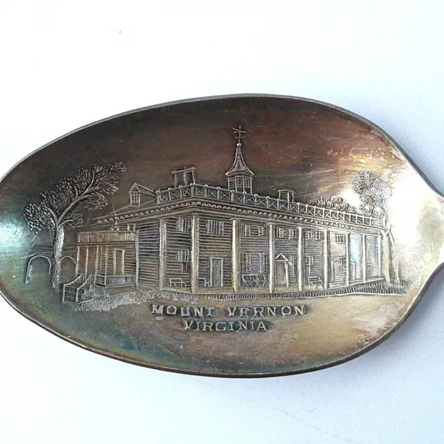 Mount Vernon Souvenir Spoon Silverplate Washington Virginia WM Rogers 6" Vintage