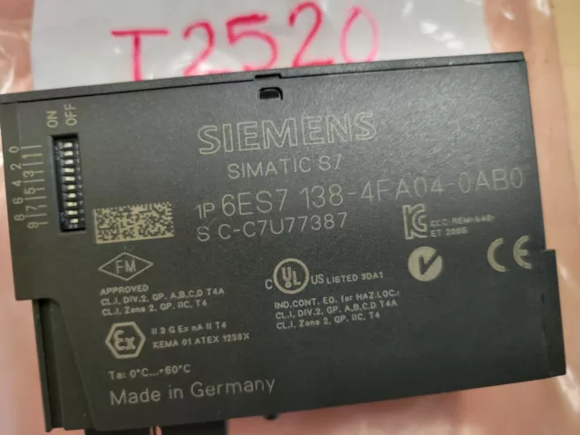 Siemens 4/8 F-DI DC24V 6ES7 138-4FA04-0AB0 PROFIsafe Digital Input Module